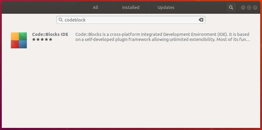 CodeBlocks install from Ubuntu Software Center