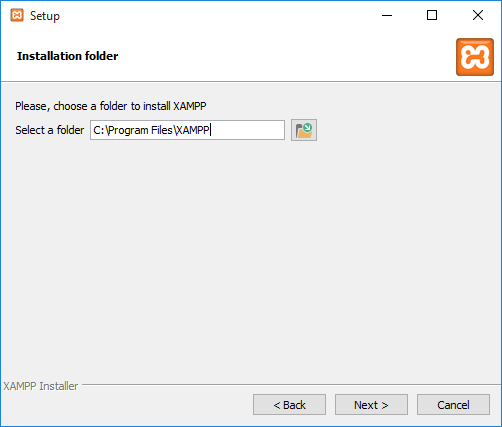 xampp select install location