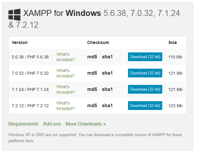 XAMPP download